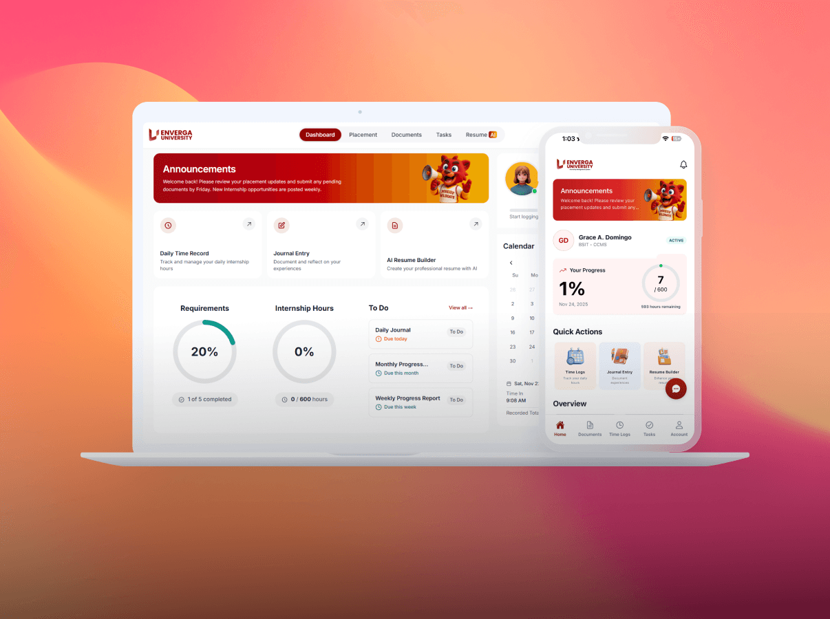 Internship System screenshot 1